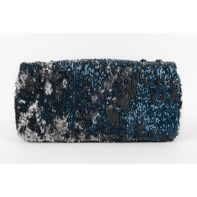 Women's Chanel Blue Leather Sequinned Bag Paris-Cuba, 2018 For Sale