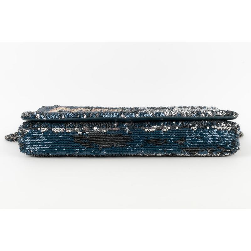 Chanel Blue Leather Sequinned Bag Paris-Cuba, 2018 For Sale 4