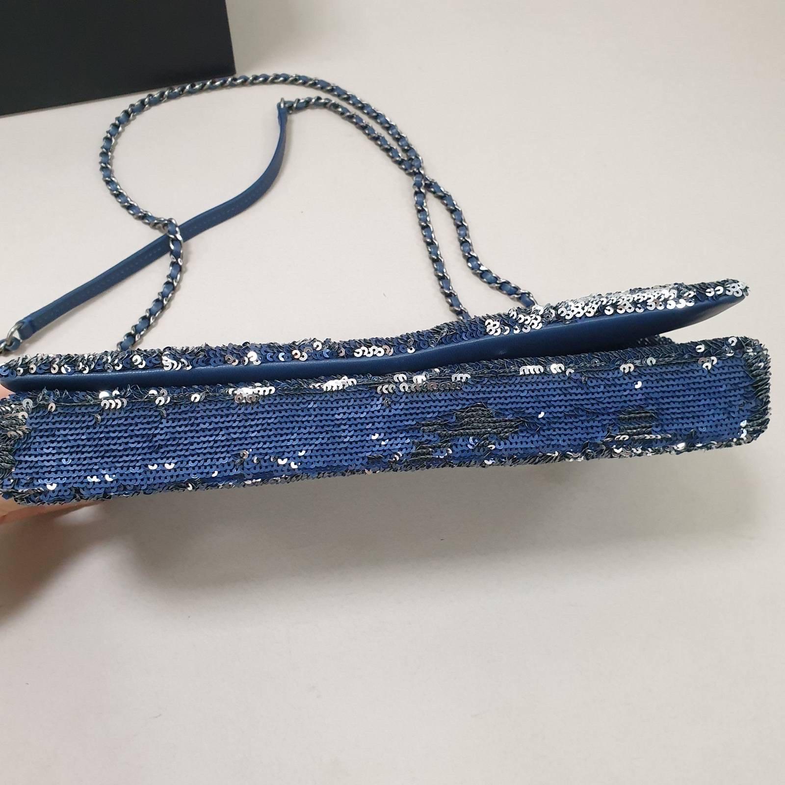 Chanel Blue Leather Sequinned Bag Paris-Cuba Bag 1