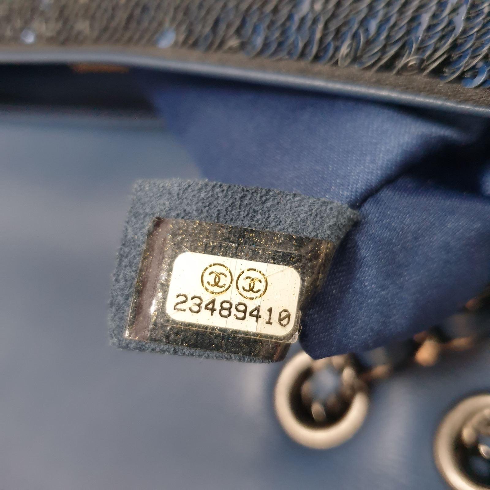 Chanel Blue Leather Sequinned Bag Paris-Cuba Bag 2