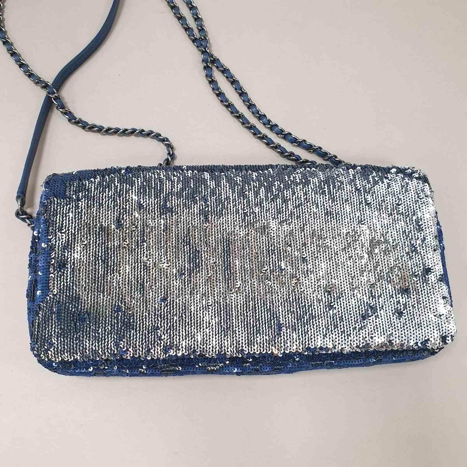 Chanel Blue Leather Sequinned Bag Paris-Cuba Bag 4