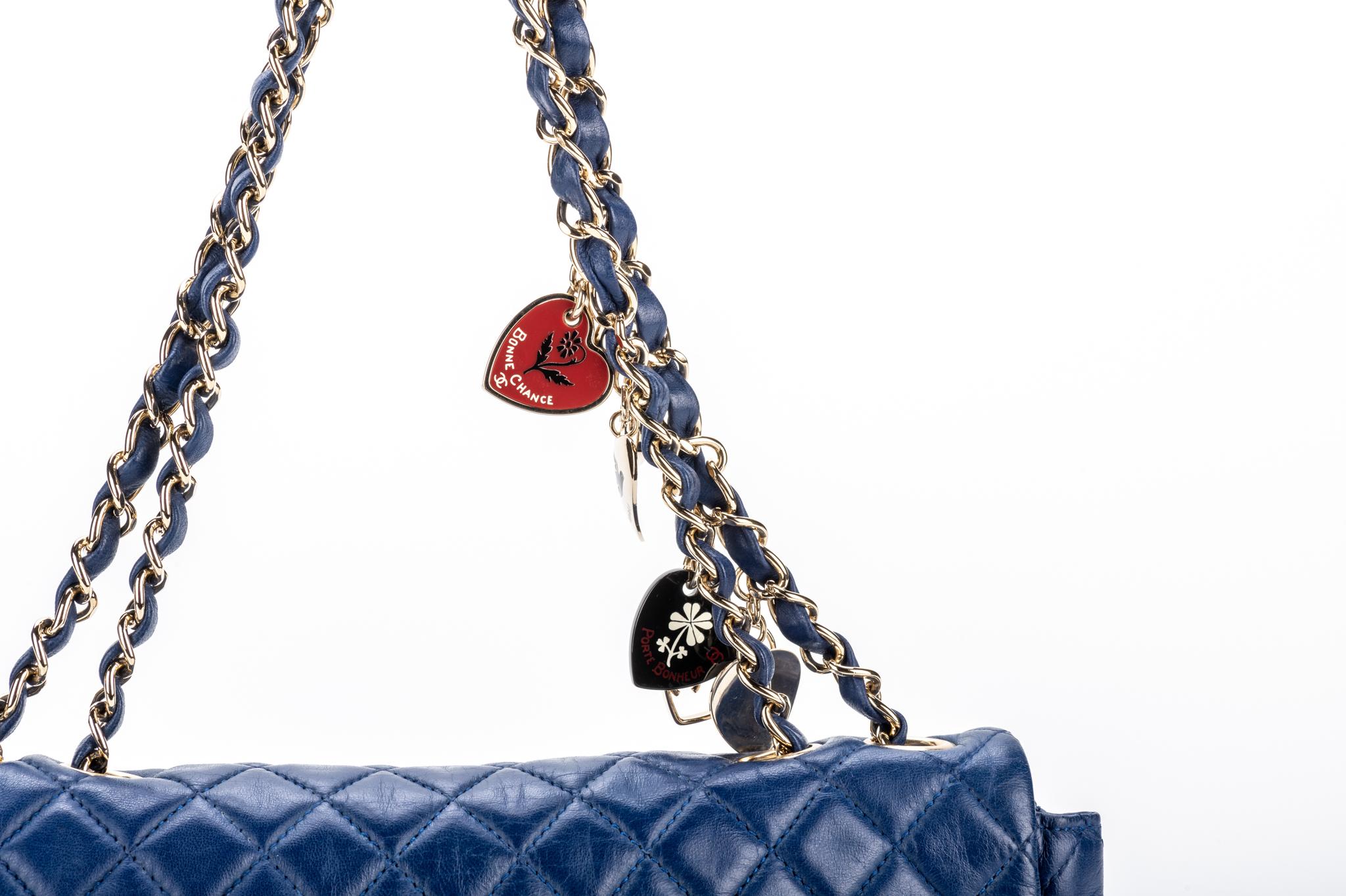 chanel heart bag blue