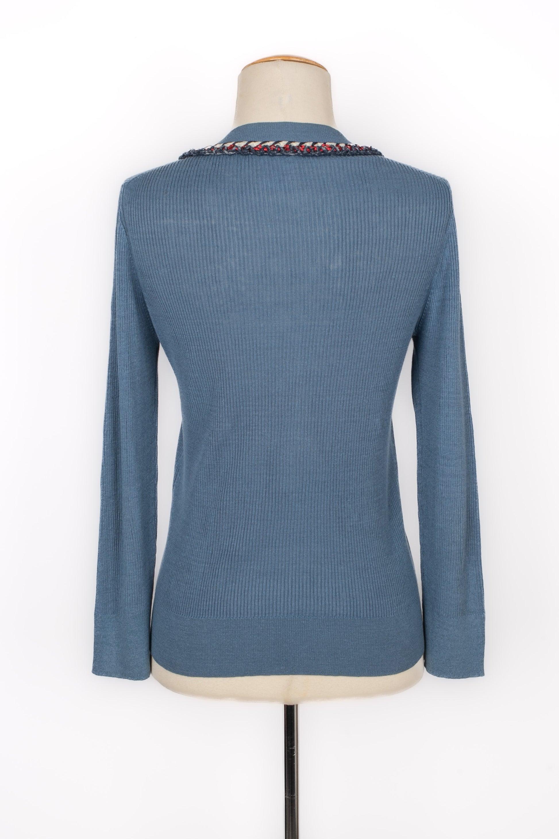 Gray Chanel blue Long-Sleeved top