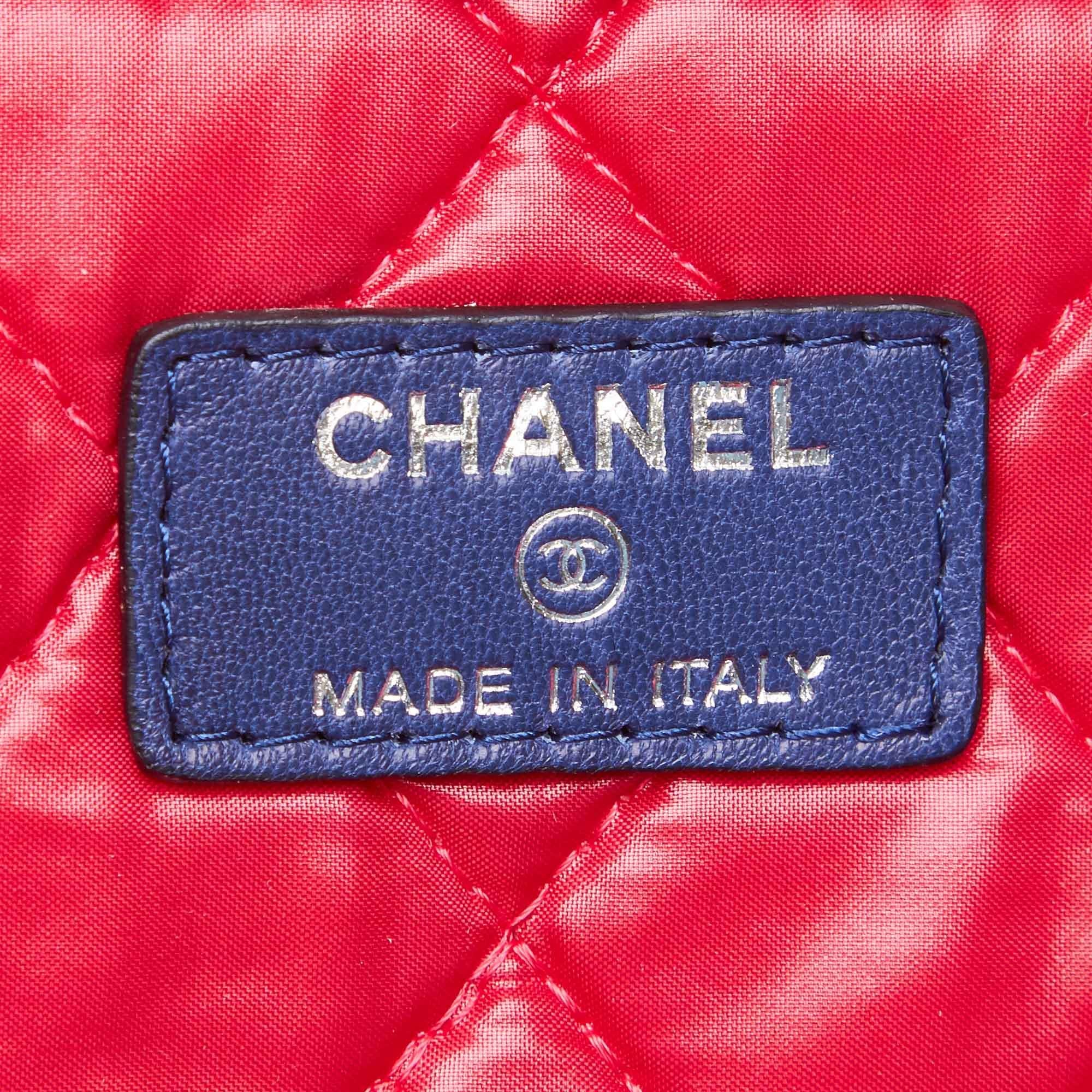 Chanel Blue Matelasse Laptop Bag For Sale 1