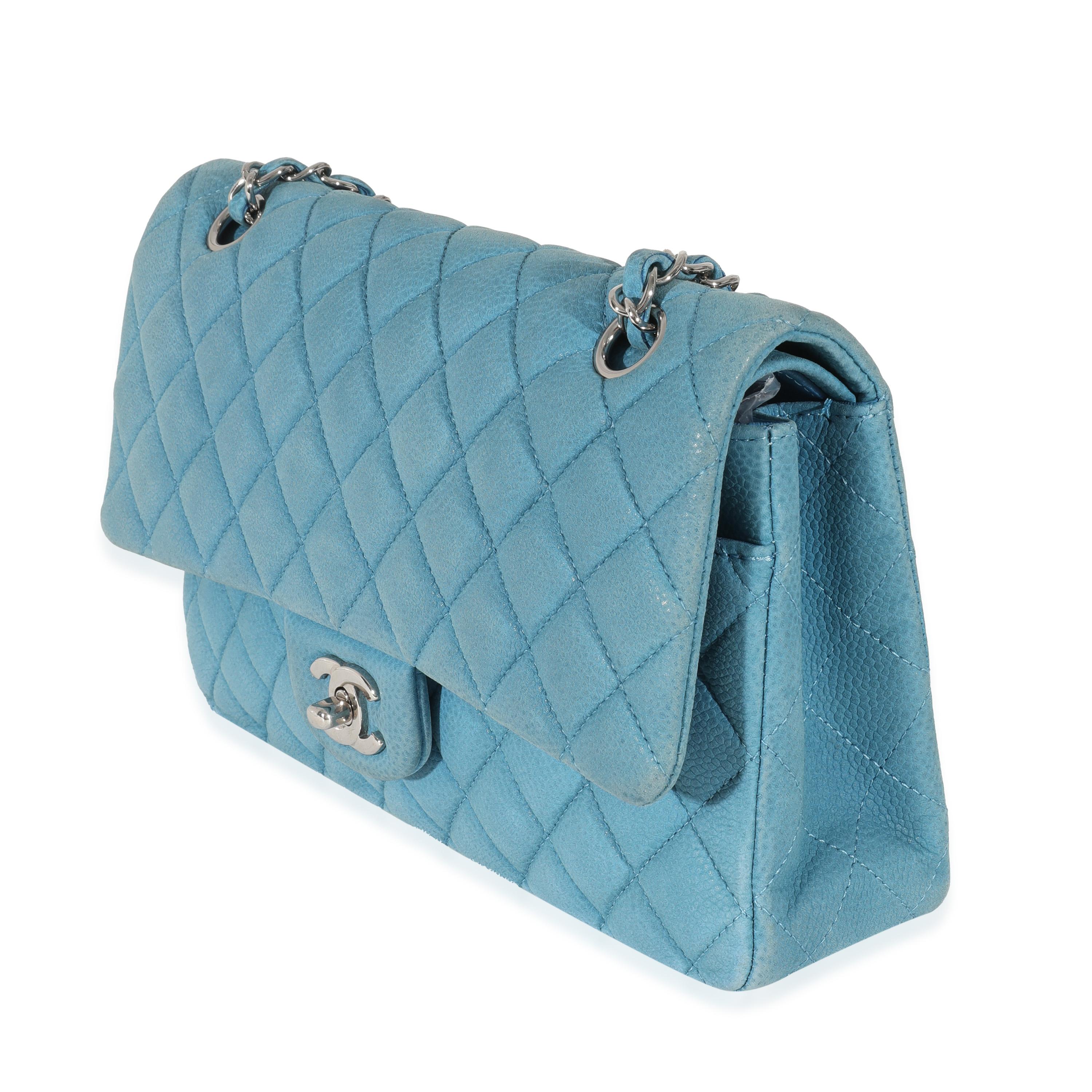 Women's or Men's Chanel Blue Matte Caviar Medium Classic Double Flap Bag