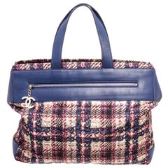 Chanel Blue MC Tweed Leather Tote Bag