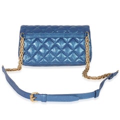 Chanel Blue Metallic Aged Quilted Calfskin 2.55 Reissue Flap Belt Bag