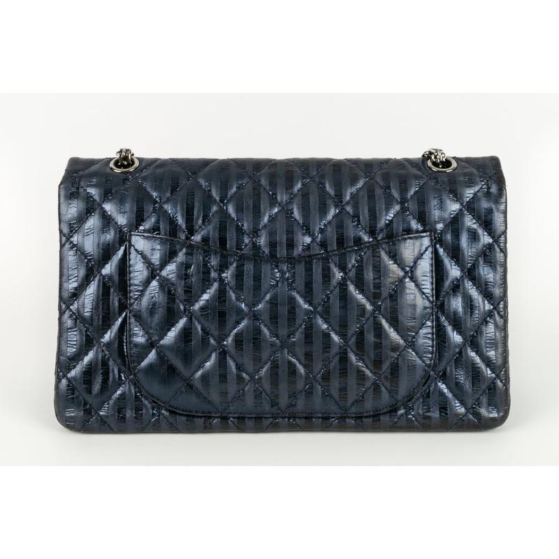 Chanel Blue Metallic Leather Bag, 2008/09 In Excellent Condition In SAINT-OUEN-SUR-SEINE, FR