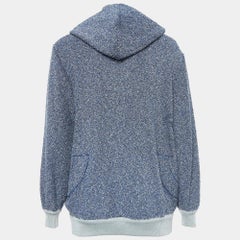 Chanel Blue/Metallic Terry Zip-Up Hoodie M