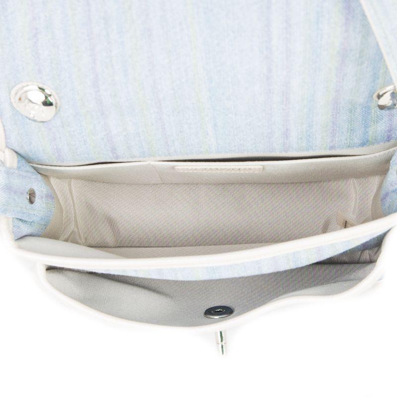 Gray Chanel blue & multicoloured striped RUNWAY Denim Small Saddle  Shoulder Bag