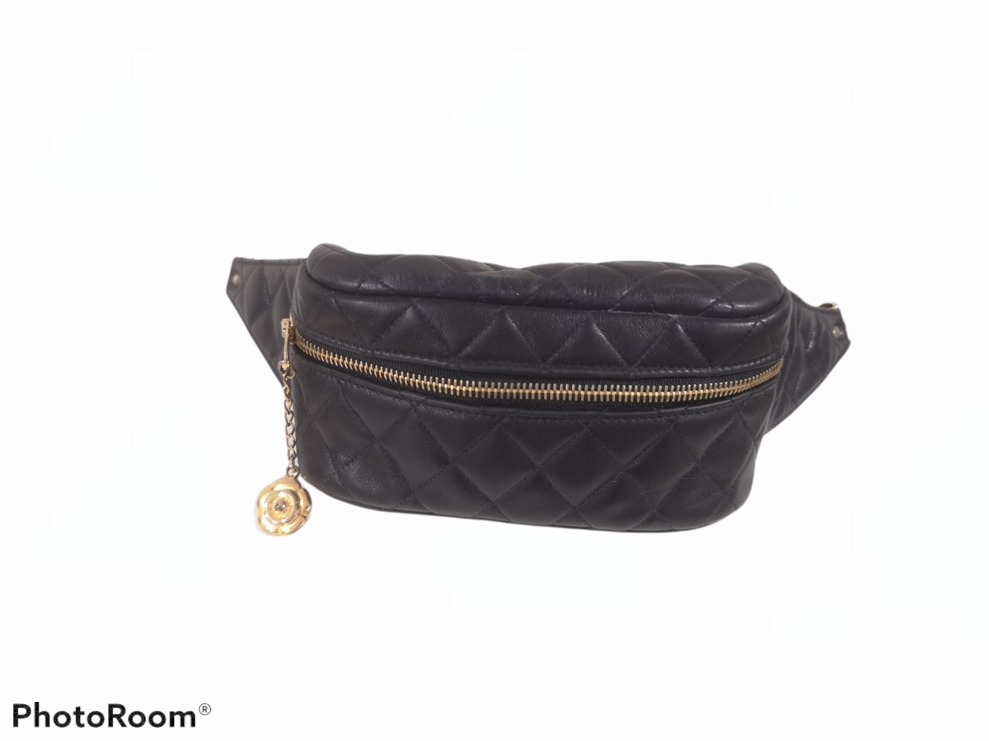 Chanel blue navy gold hardware fanny pack 1
