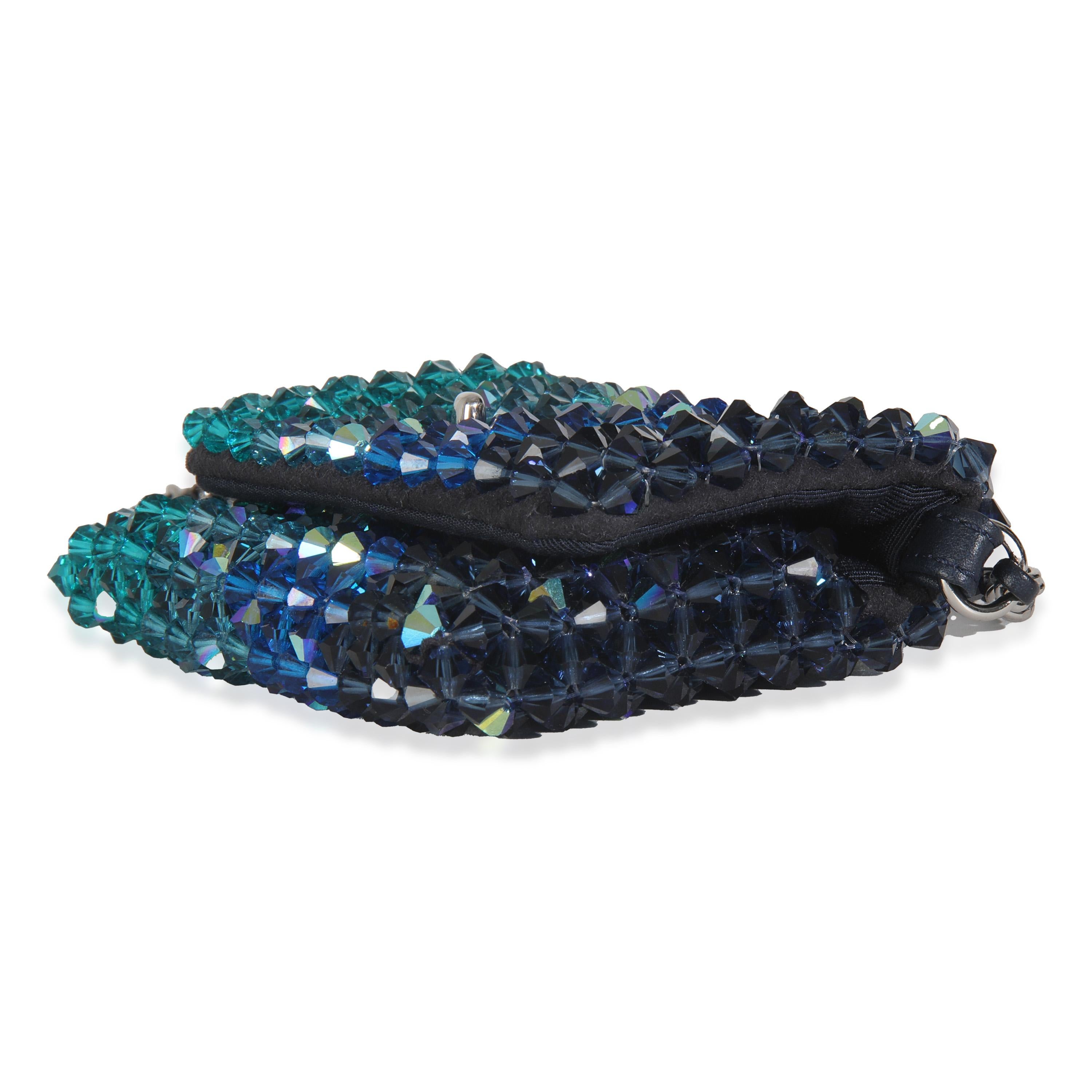 Chanel Blue Ombre Beaded Micro Clutch On Chain For Sale 1