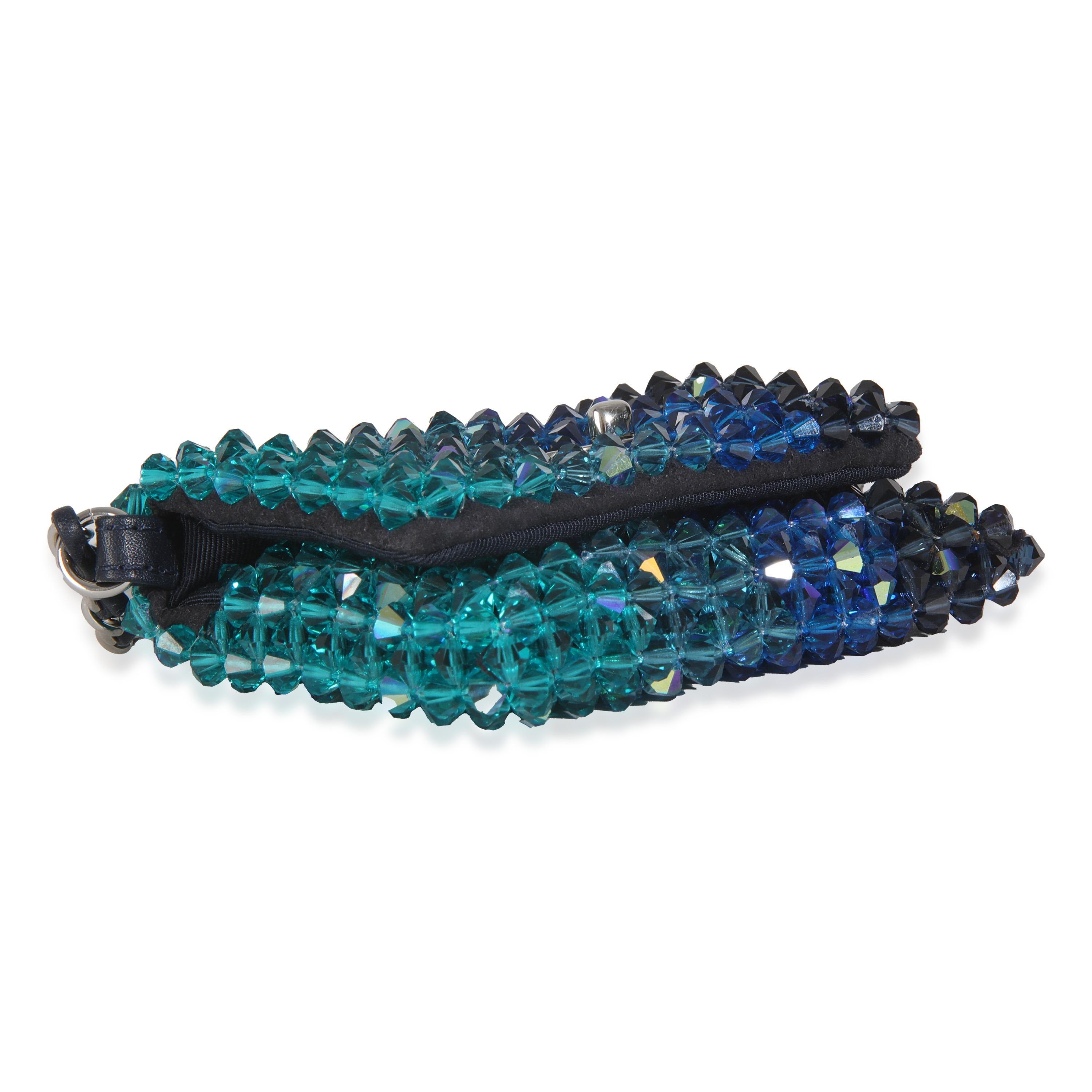 Chanel Blue Ombre Beaded Micro Clutch On Chain For Sale 3