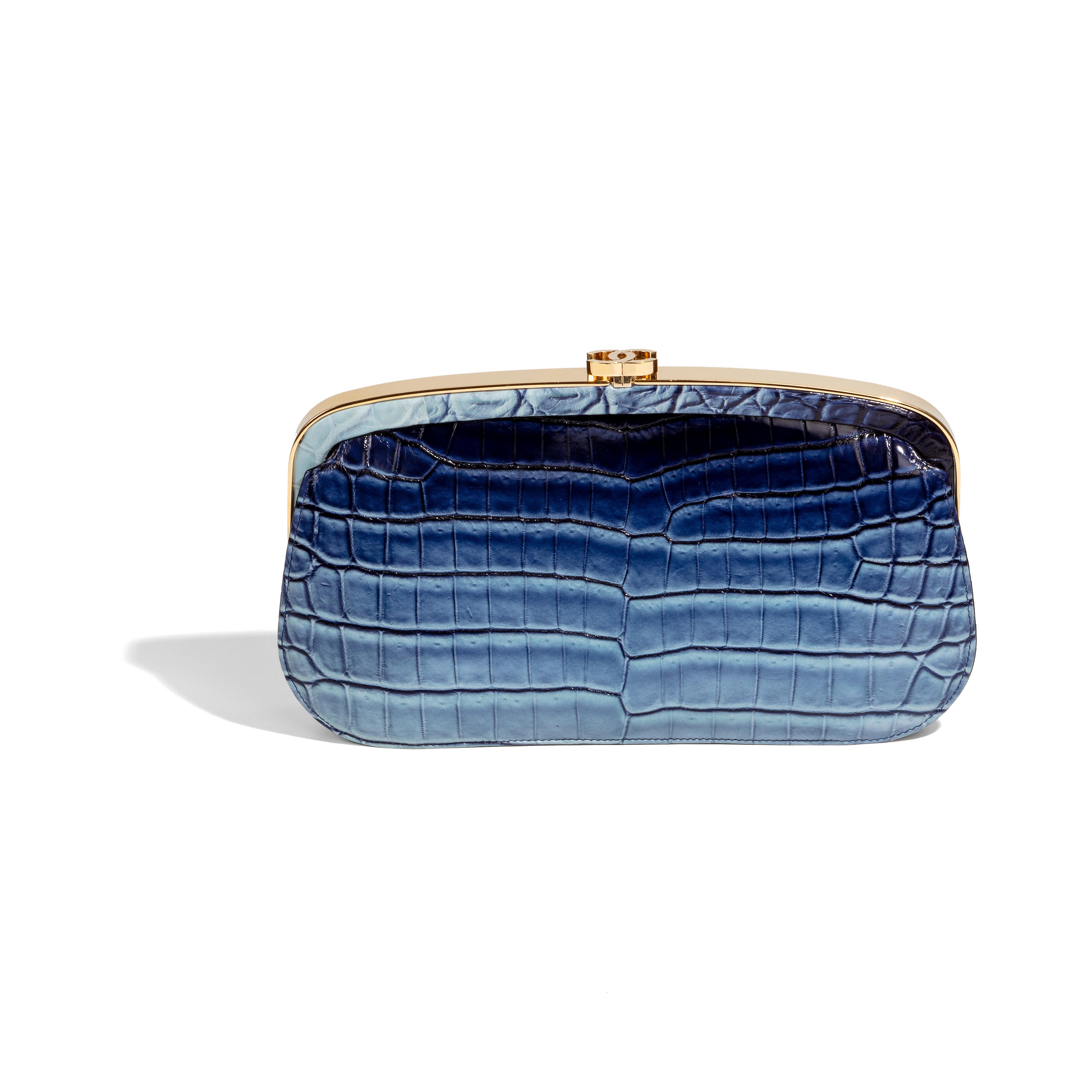 Chanel Blue Ombre Leather Clutch 1