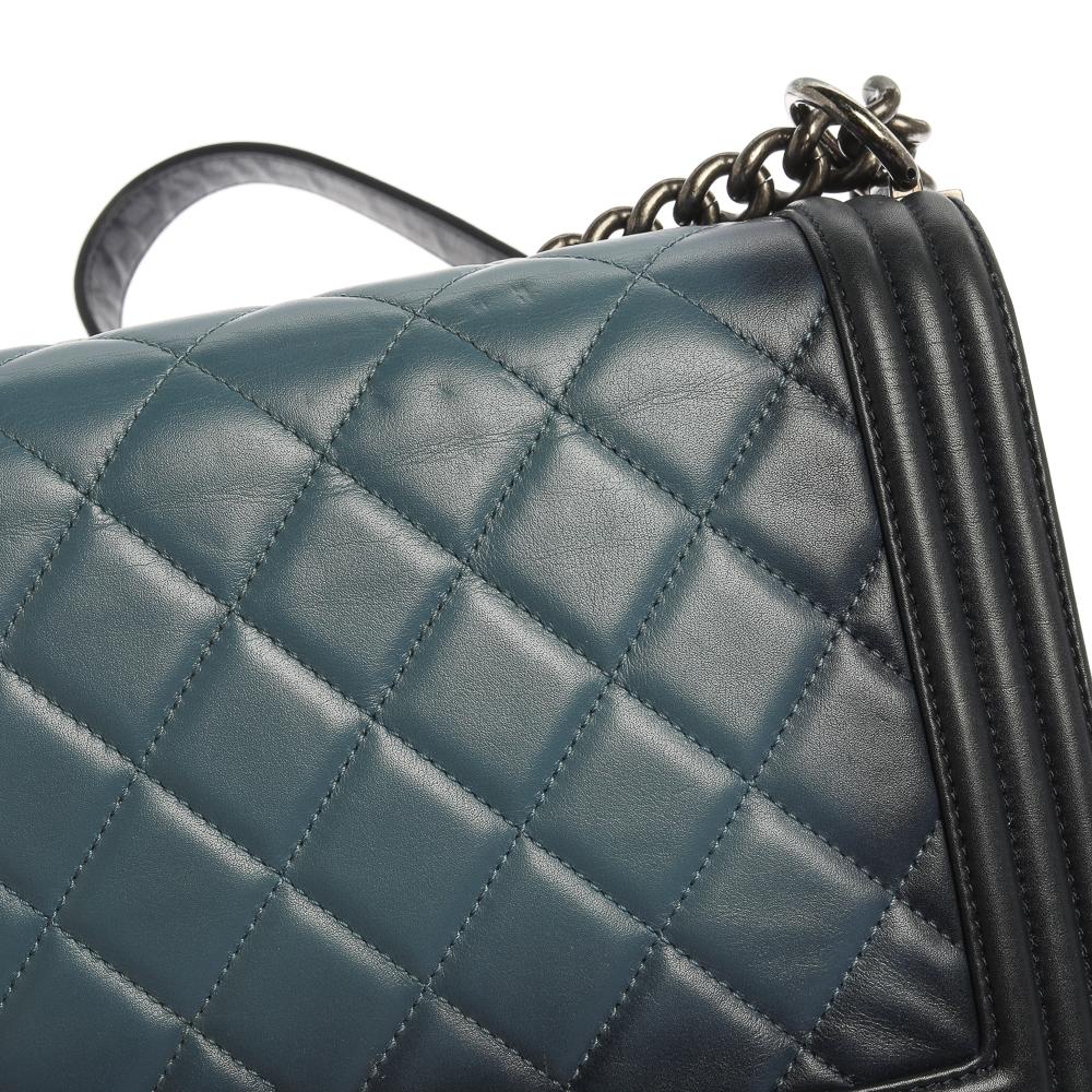 Chanel Blue Ombre Quilted Leather New Medium Boy Flap Bag 5