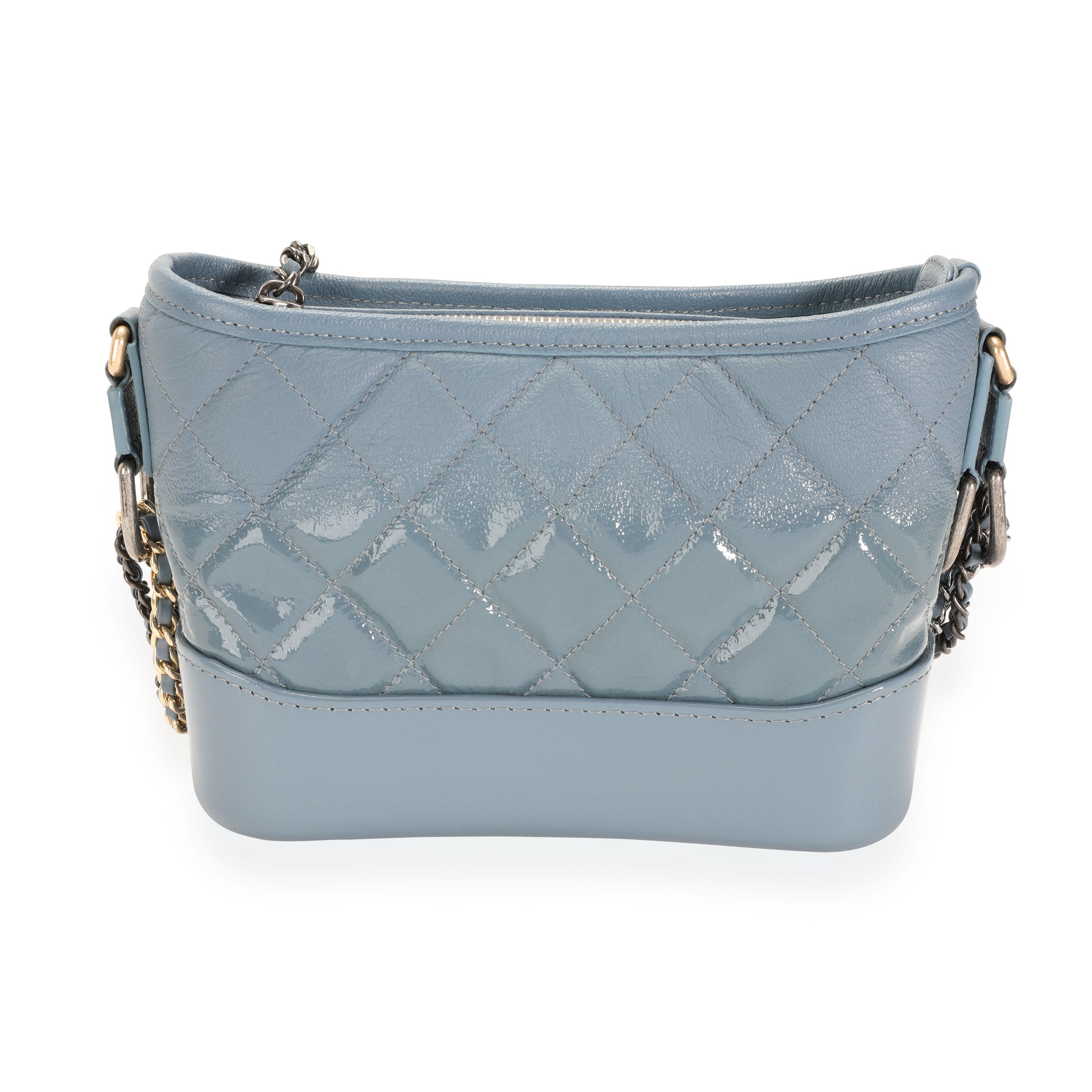 Chanel Blau Ombré Gestepptes Lackleder & gealtertes Kalbsleder Kleine Gabrielle Hobo 2