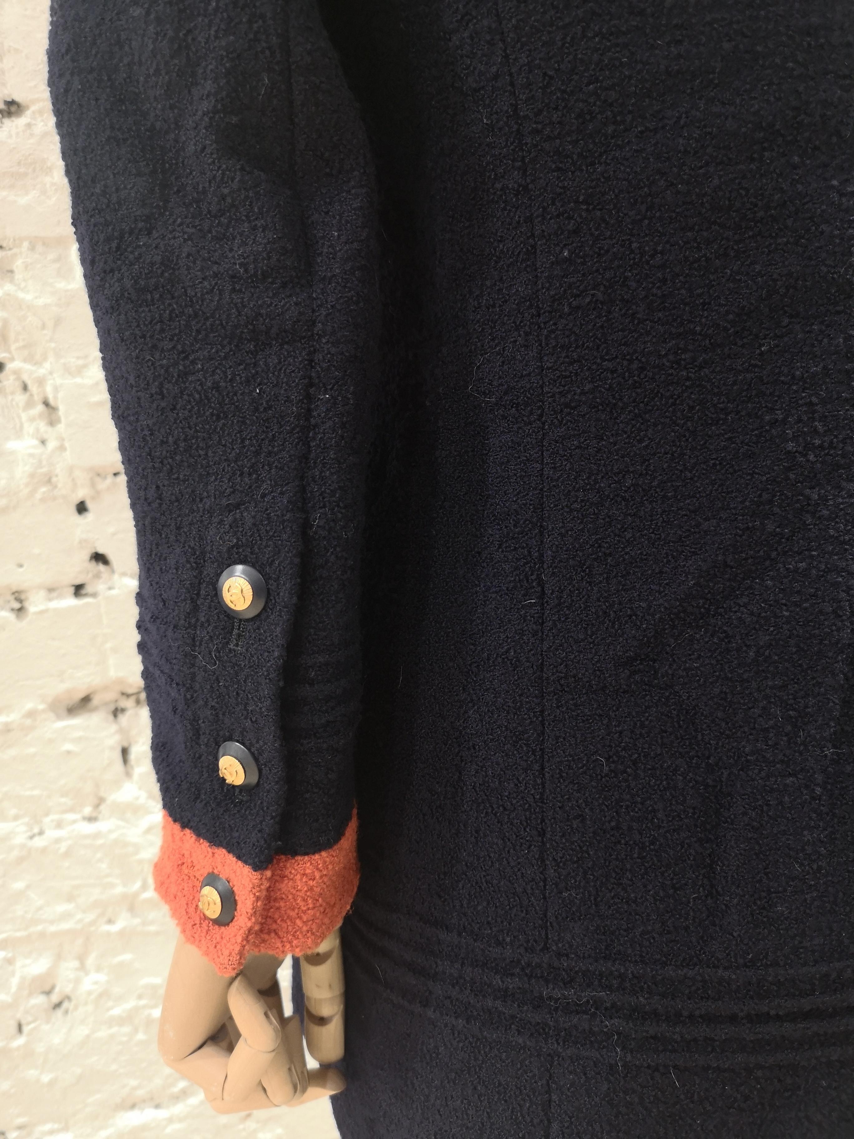 Chanel blue orange wool blazer / jacket 3