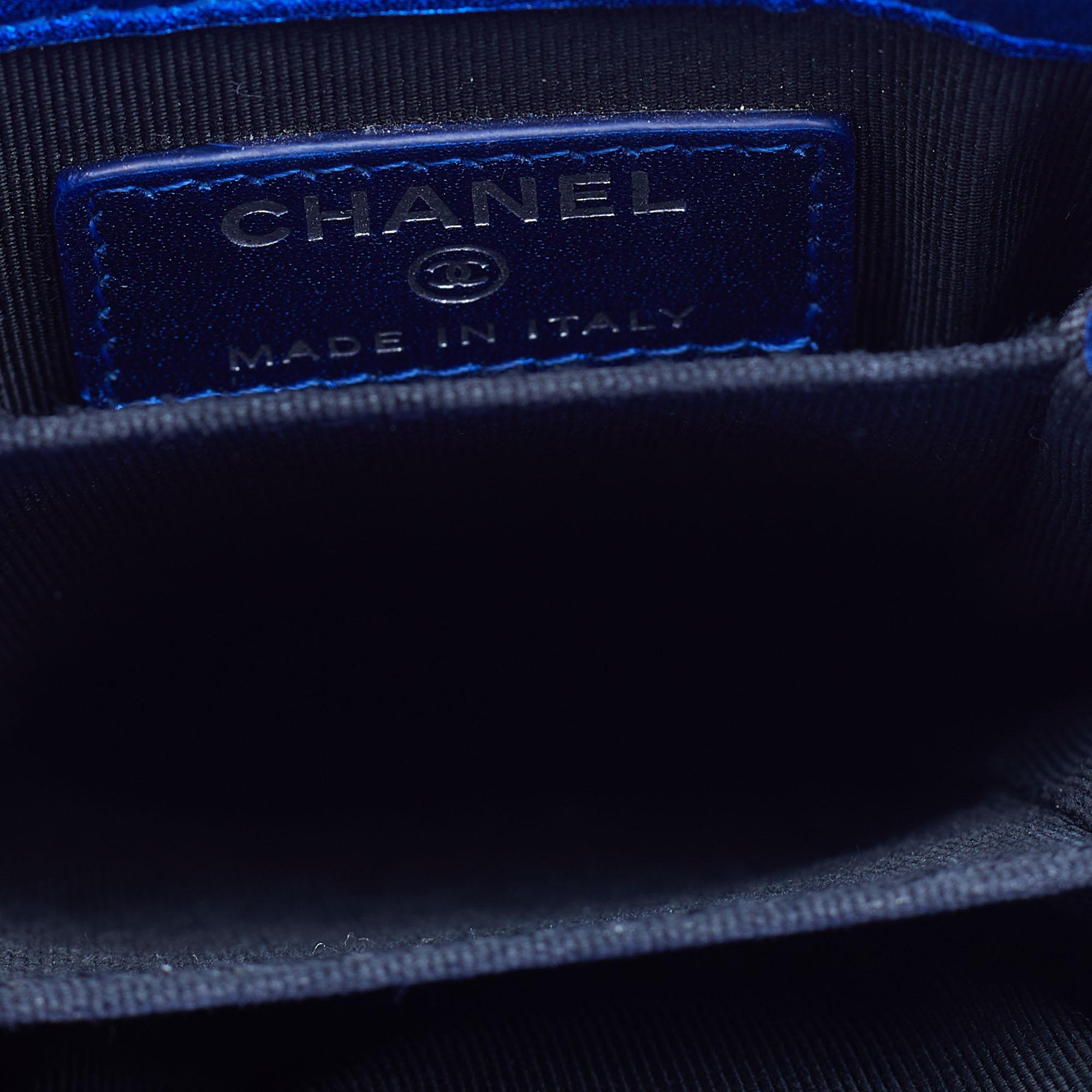 Chanel Blue Patent and Leather CC Phone Holder Crossbody Bag 4