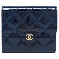 Chanel Blue Patent Leather CC Wallet