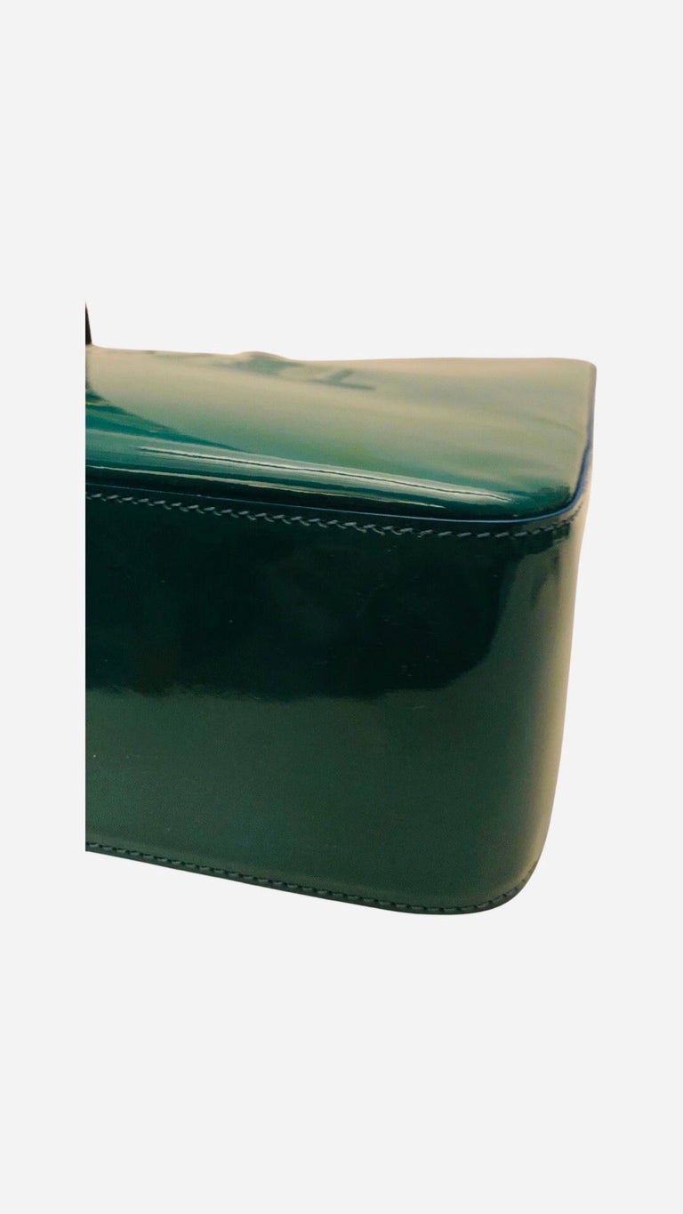 Chanel Blue Patent Leather Handbag  For Sale 2