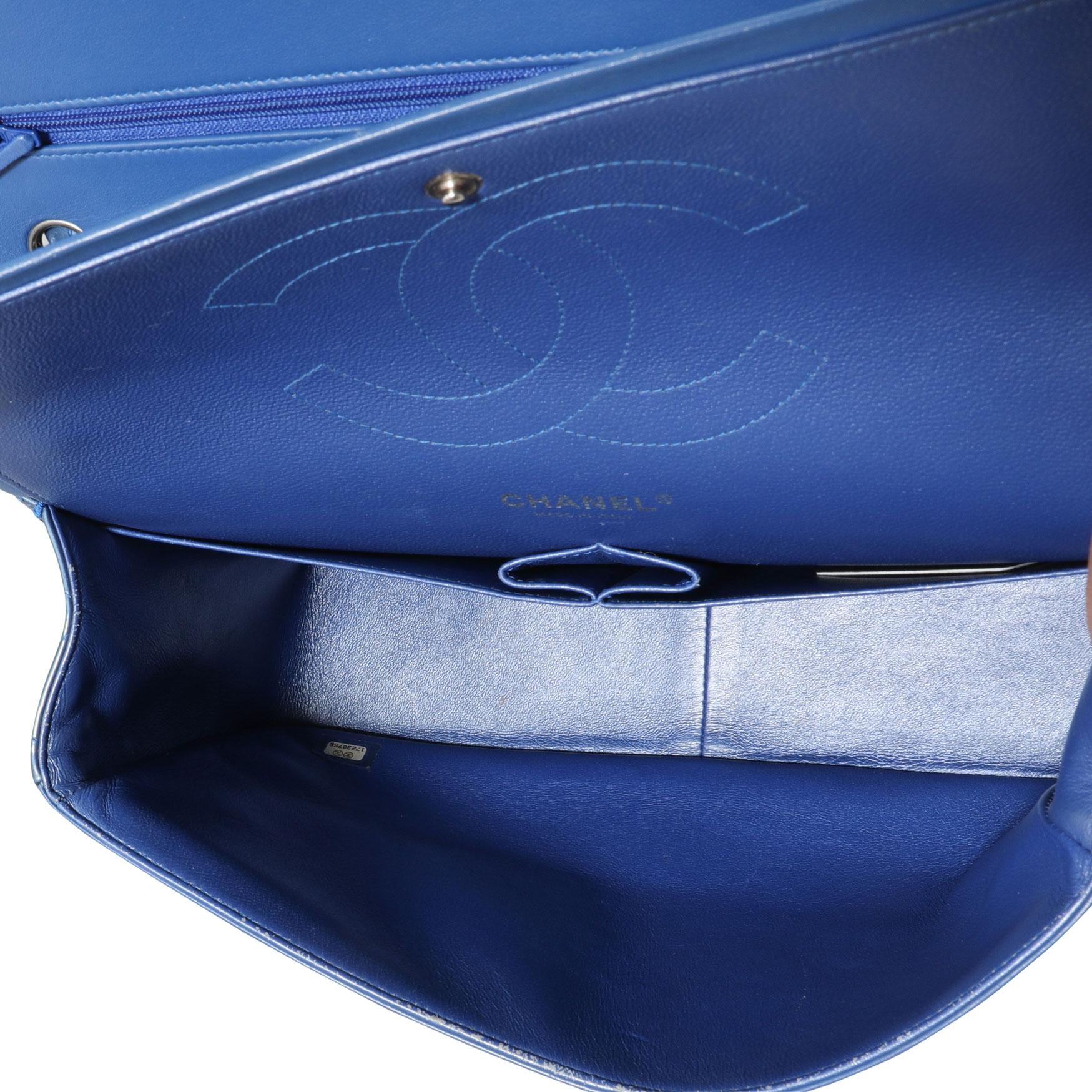 blue patent leather chanel bag