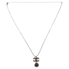 Chanel Blue Pearl & CC Pendant Necklace