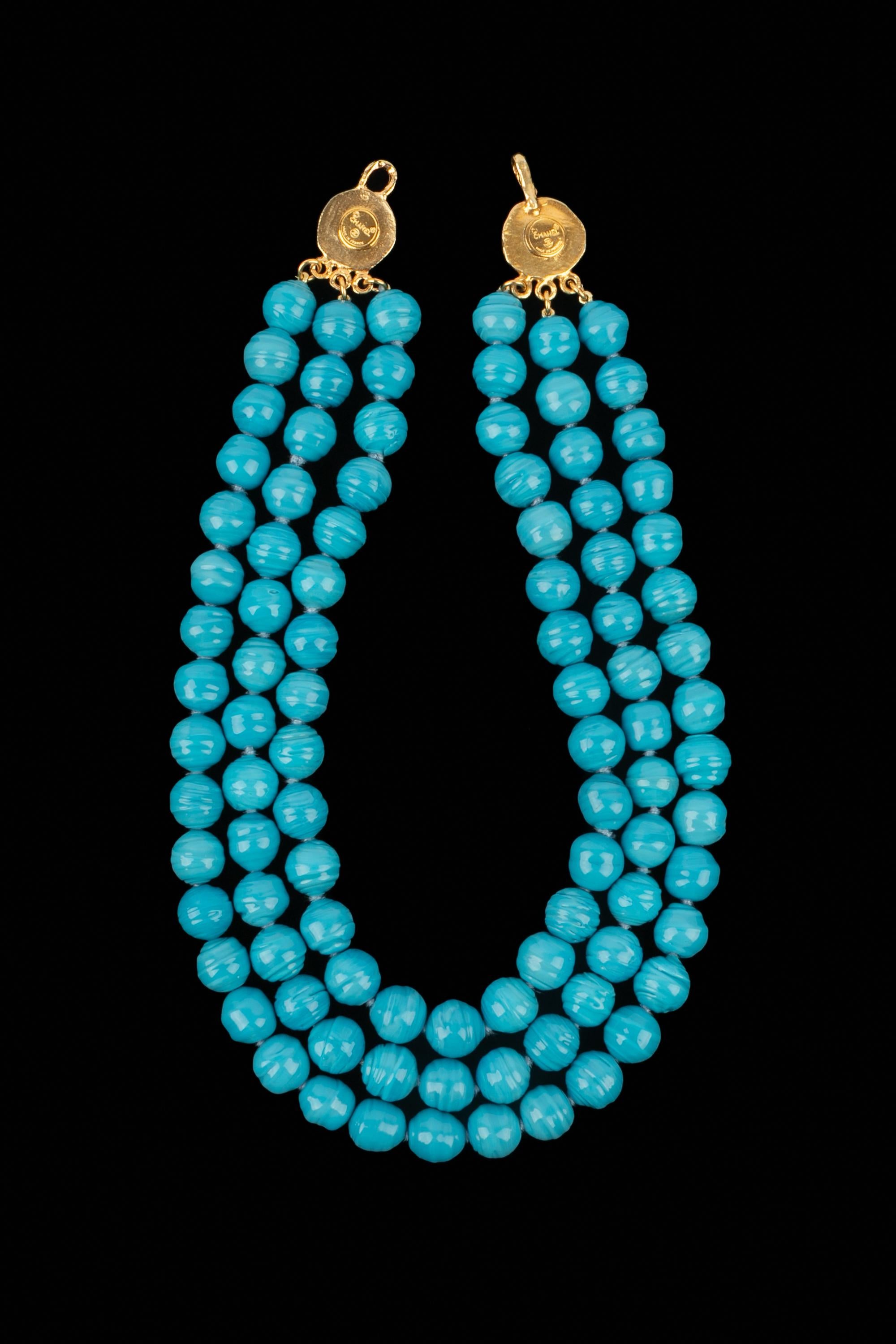 Donna Collana di perle blu Chanel in vendita