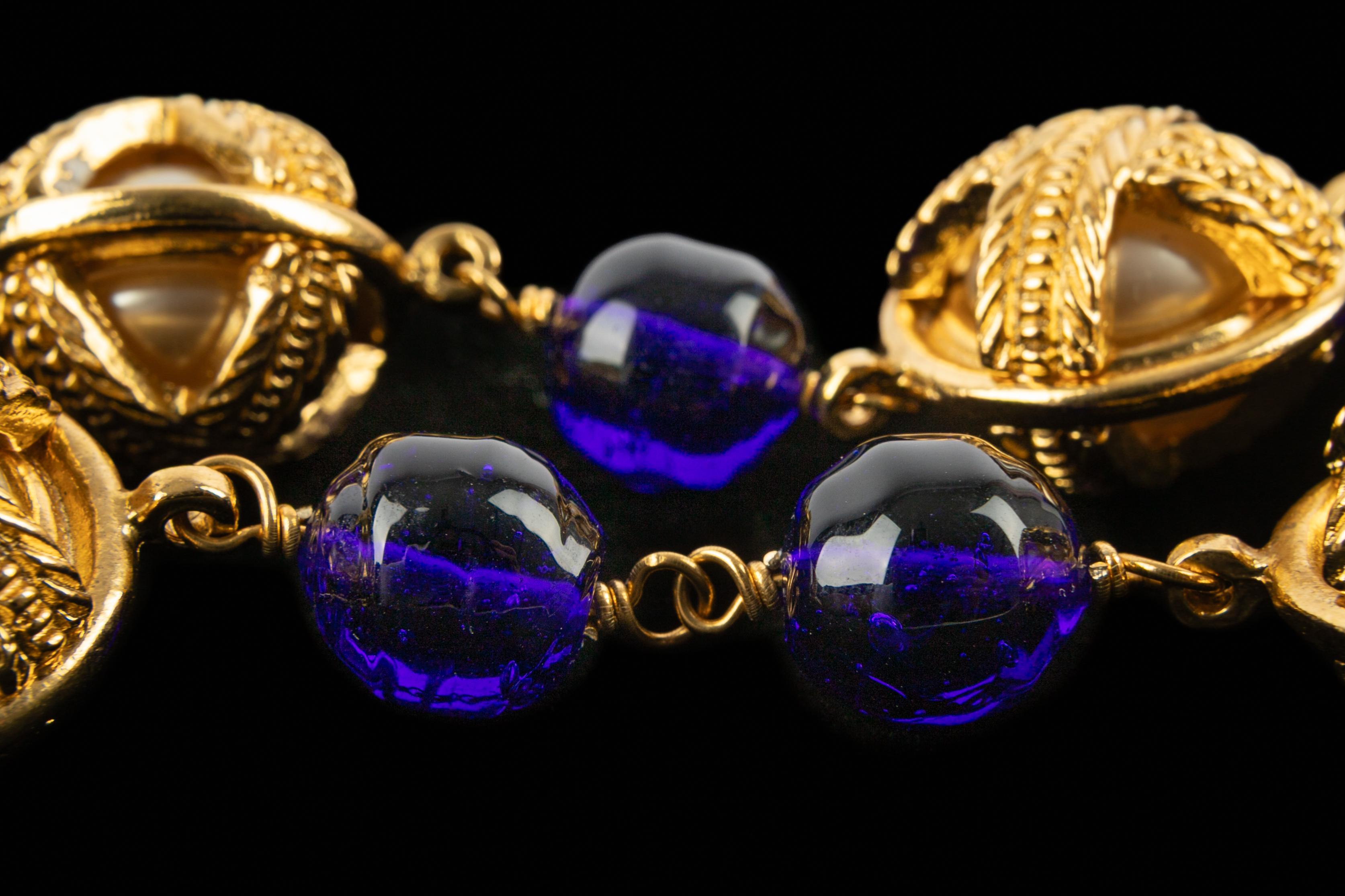 Collana di perle blu Chanel in vendita 2