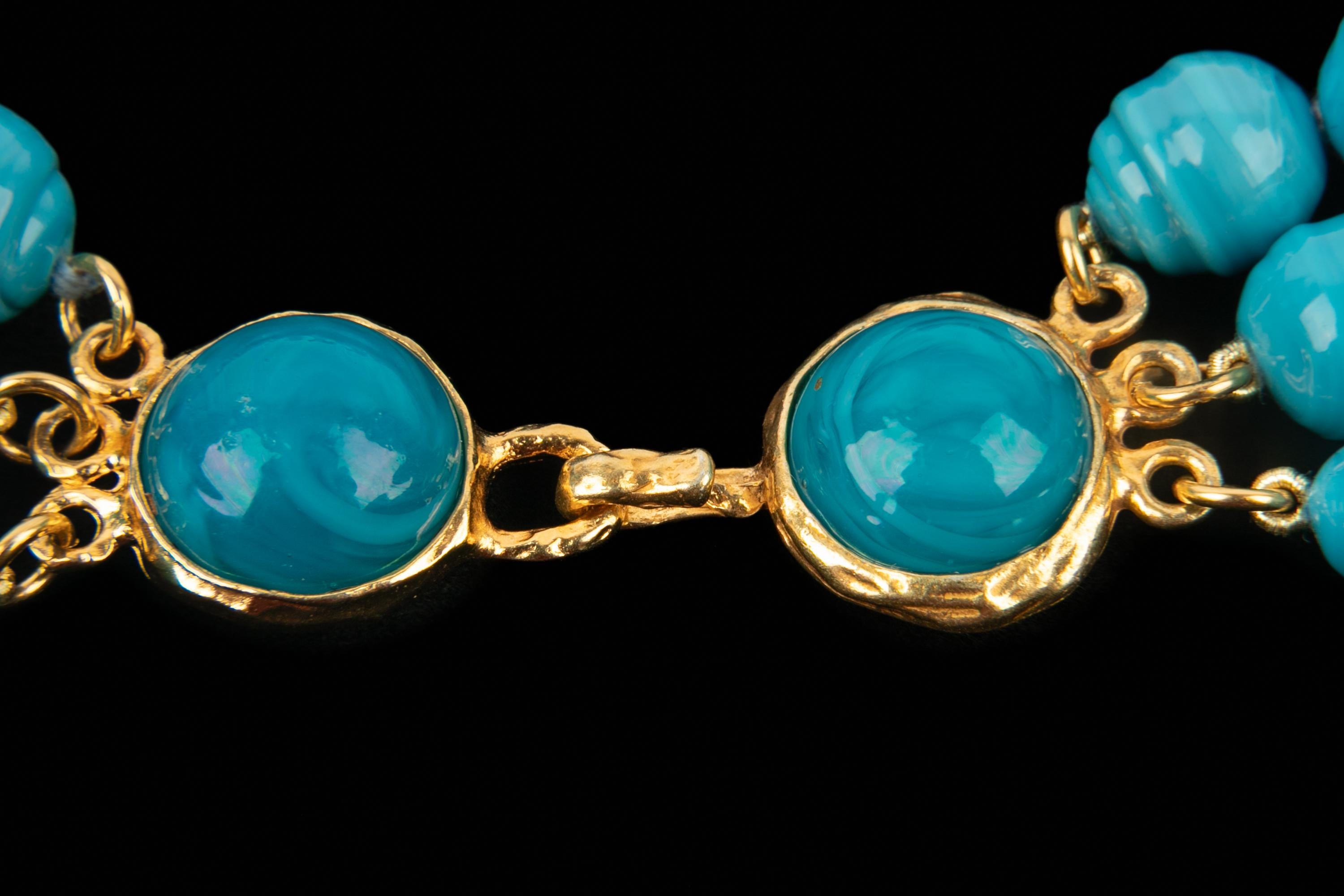 Collana di perle blu Chanel in vendita 2