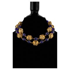 Chanel blue pearl necklace