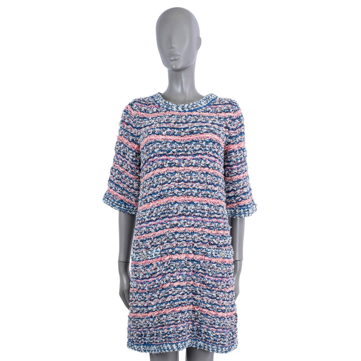 CHANEL azul y rosa 2015 15C DUBAI MANGA CORTA Vestido 40 M Gris en venta