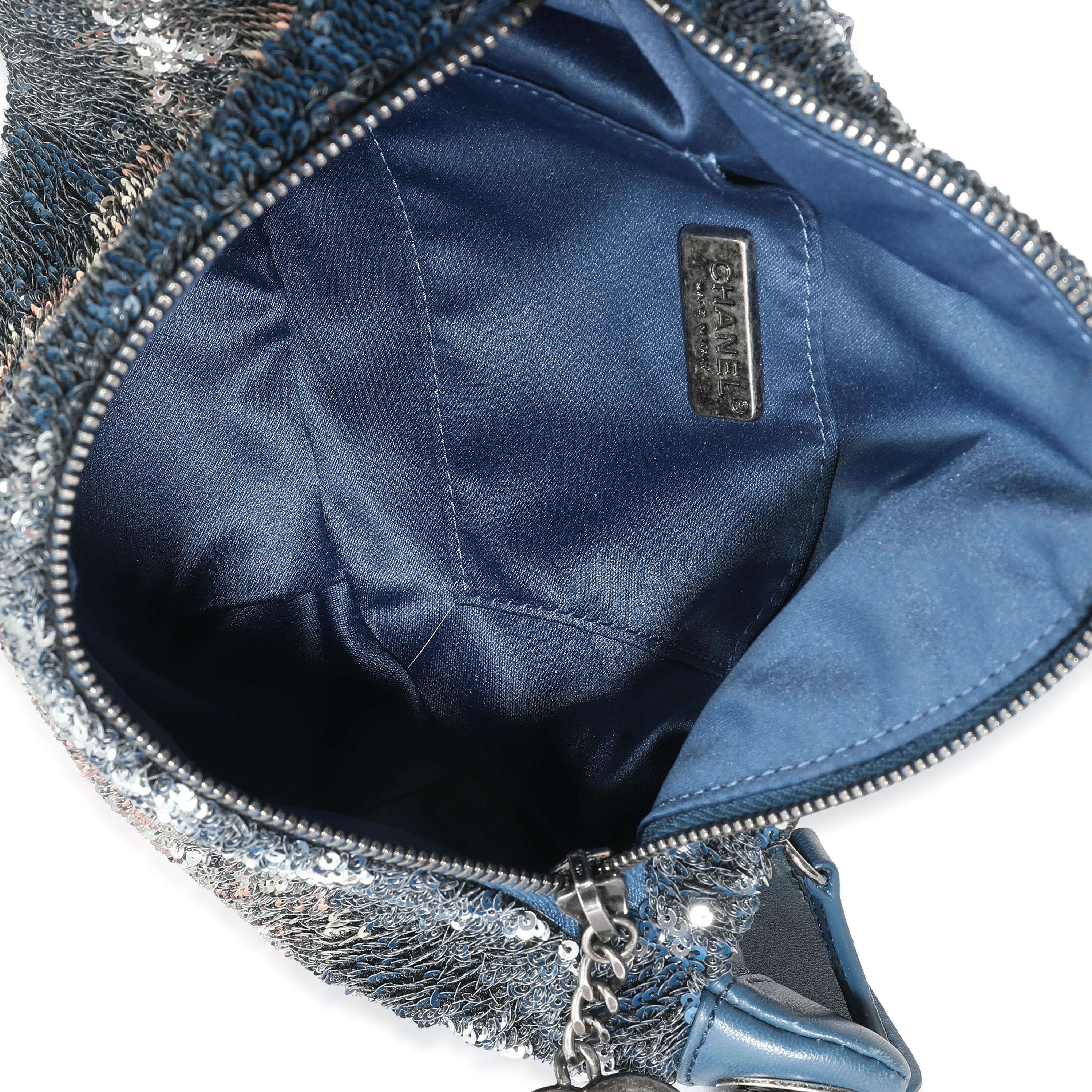 Chanel Blue Pink Sequin Coco Cuba Waist Belt Bag For Sale 1