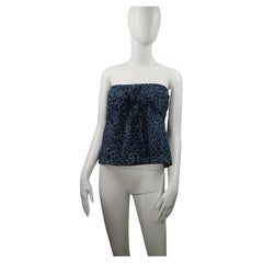 Chanel Blue Print Bustier Top 