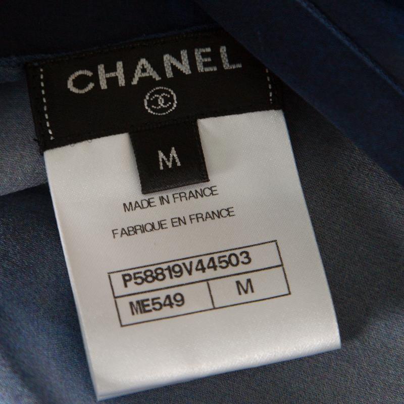 Chanel Blue Printed Silk Beach Cover Up M 1