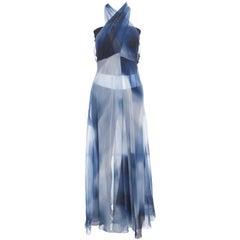 Chanel Blue Printed Silk Beach Cover Up M