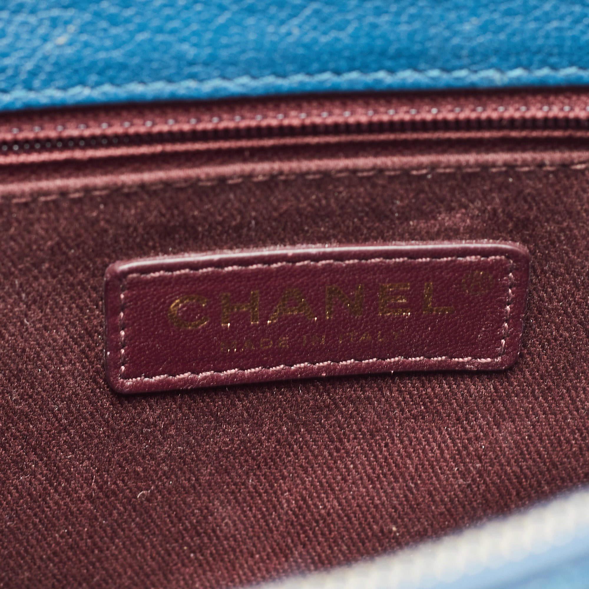 Chanel Blue Quilt Stitched Leather Coco Curve Flap Shoulder Bag 6