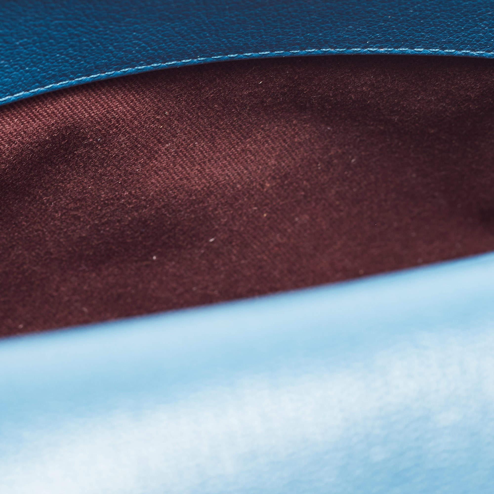 Chanel Blue Quilt Stitched Leather Coco Curve Flap Shoulder Bag 8