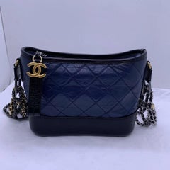 Chanel Blue Quilted Aged Calfskin Small Gabrielle Hobo Shoulder Bag