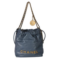 Chanel Blue Quilted Calfskin Chanel 22 Mini Hobo