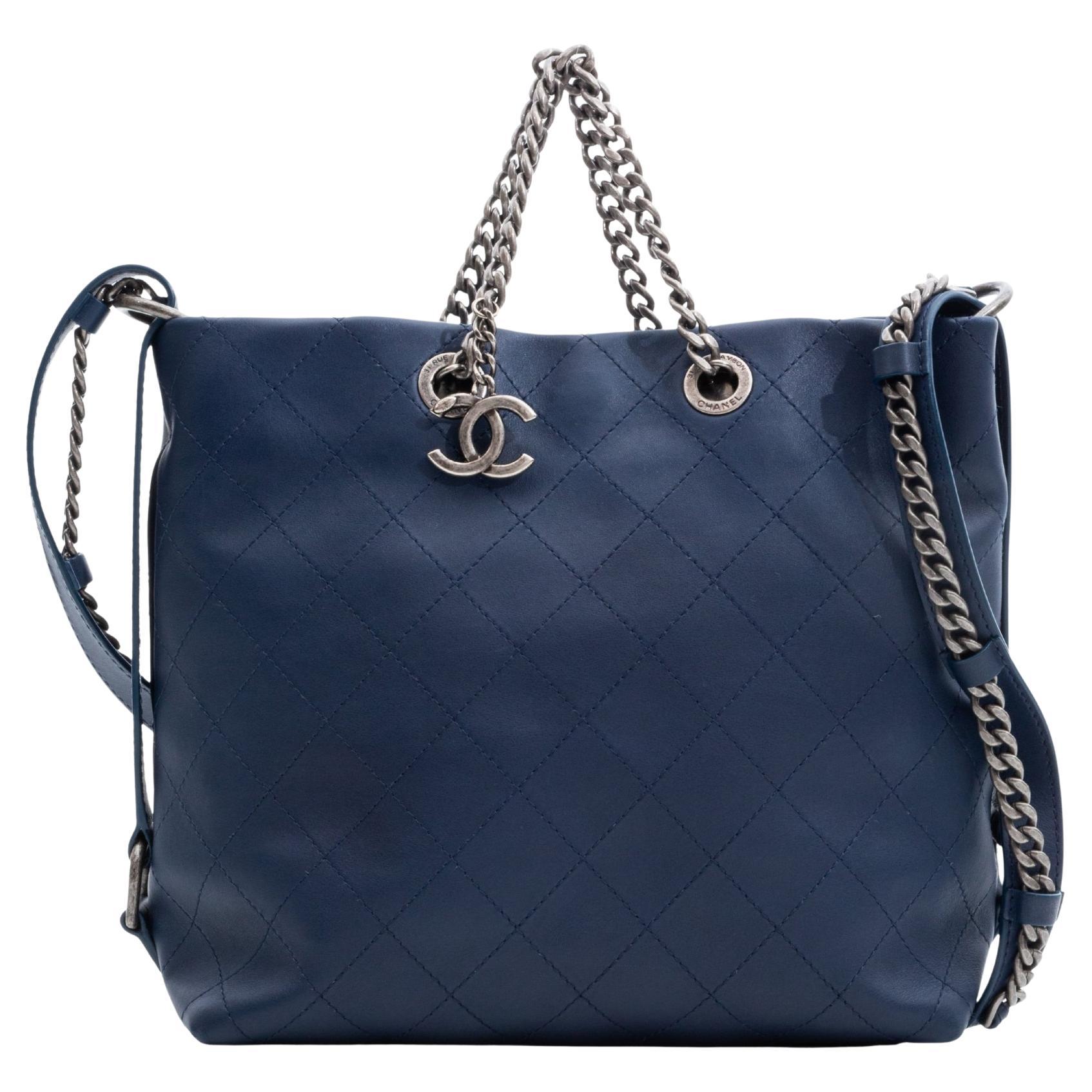 Chanel Blue Quilted Calfskin Leather Urban Allure Hobo Bag (2017) Small