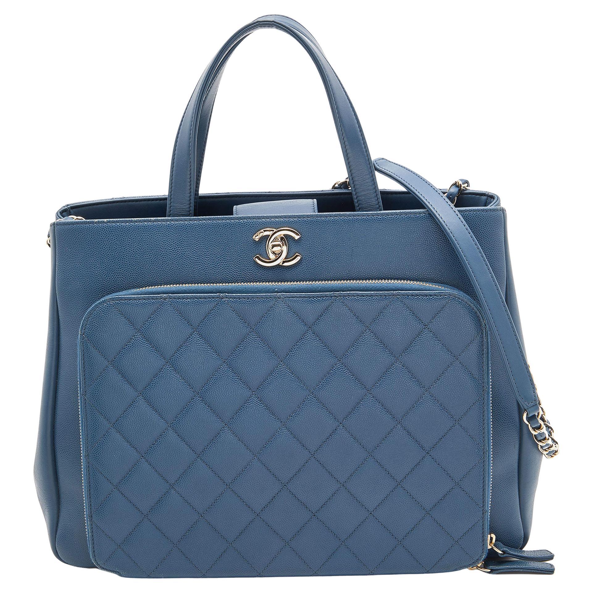 Chanel Paris-31 Rue Cambon Timeless CC Shopping Tote Quilted Wool Tweed  Medium at 1stDibs