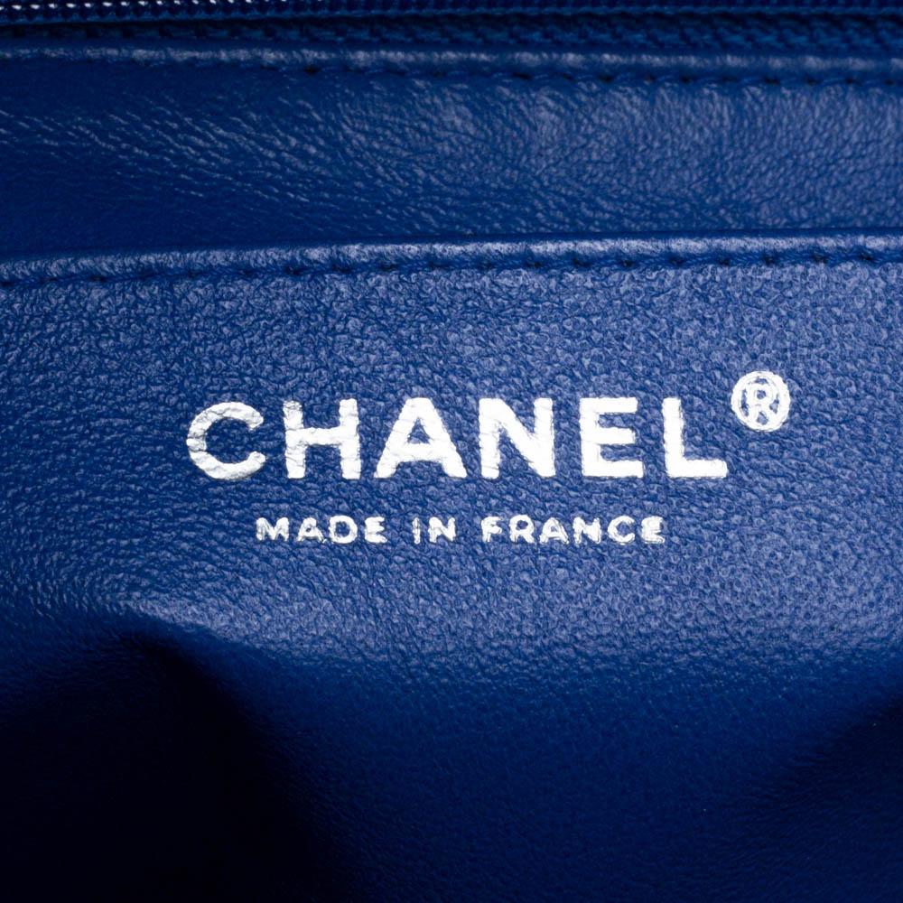 Chanel Blue Quilted Caviar Leather Maxi Classic Single Flap Bag 2