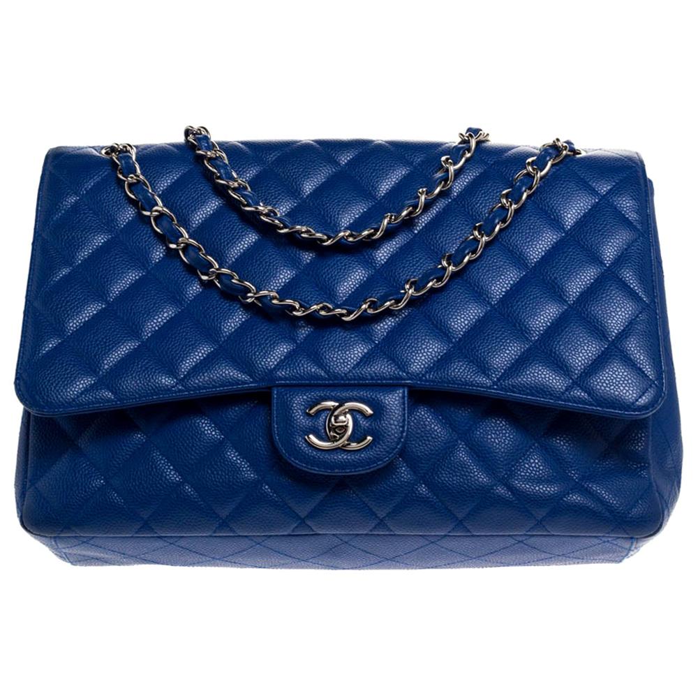 blue quilted chanel bag