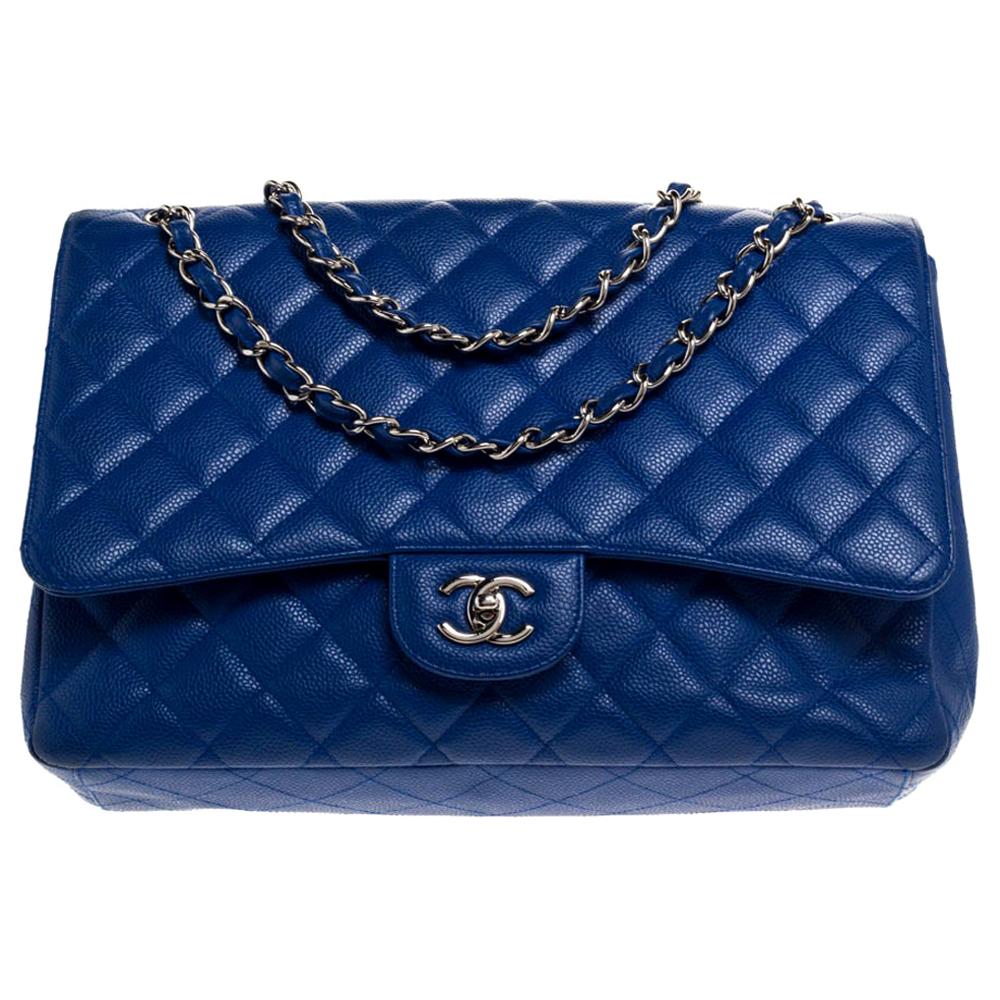 CHANEL Vintage 2.55 Double Flap Bag Jersey Navy – REAWAKE