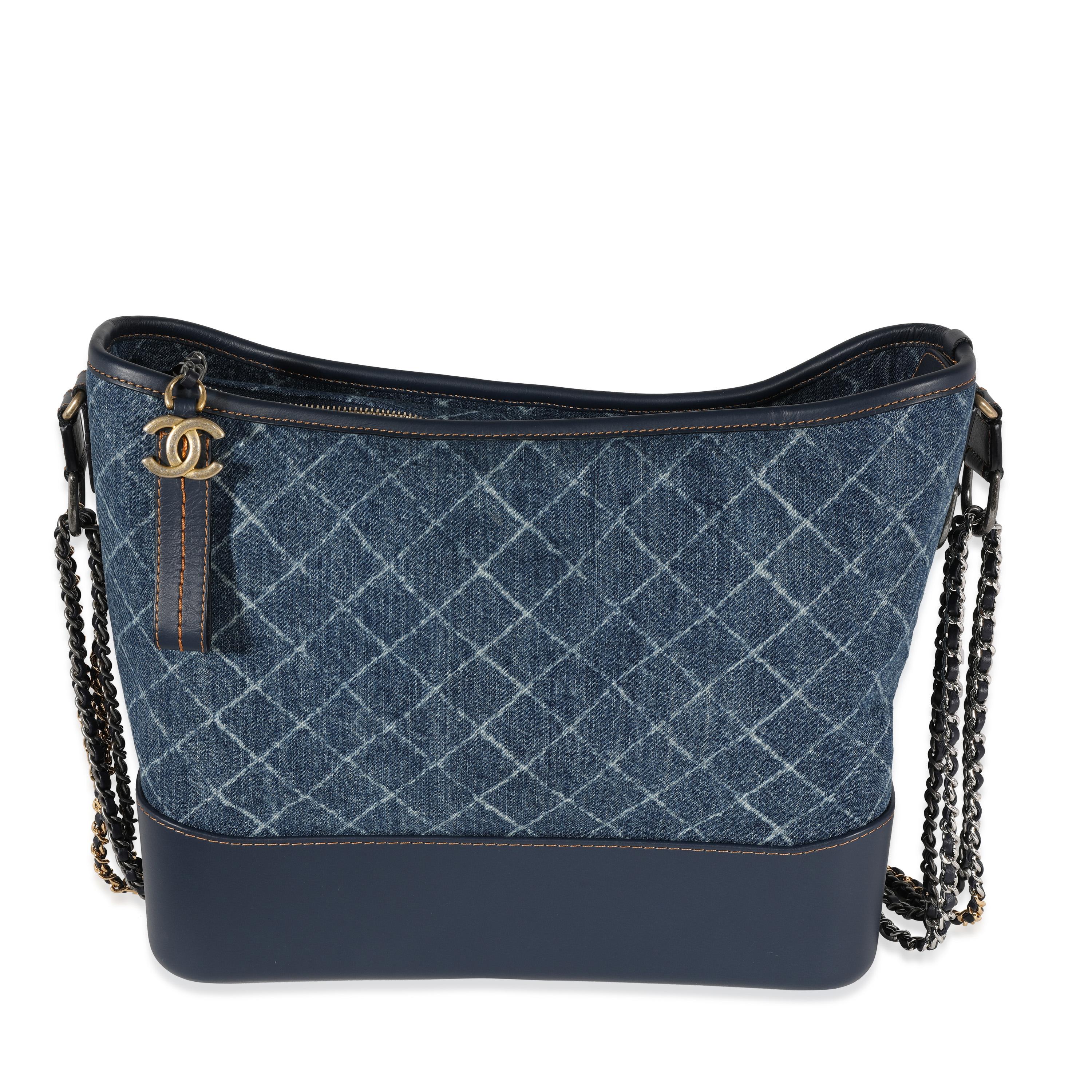 Chanel Blue Quilted Denim & Calfskin Large Gabrielle Hobo 1