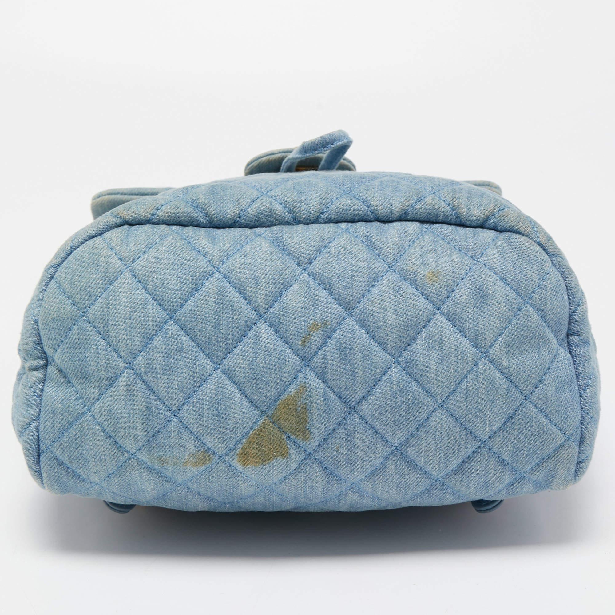 Chanel Blue Quilted Denim Urban Spirit Backpack 8