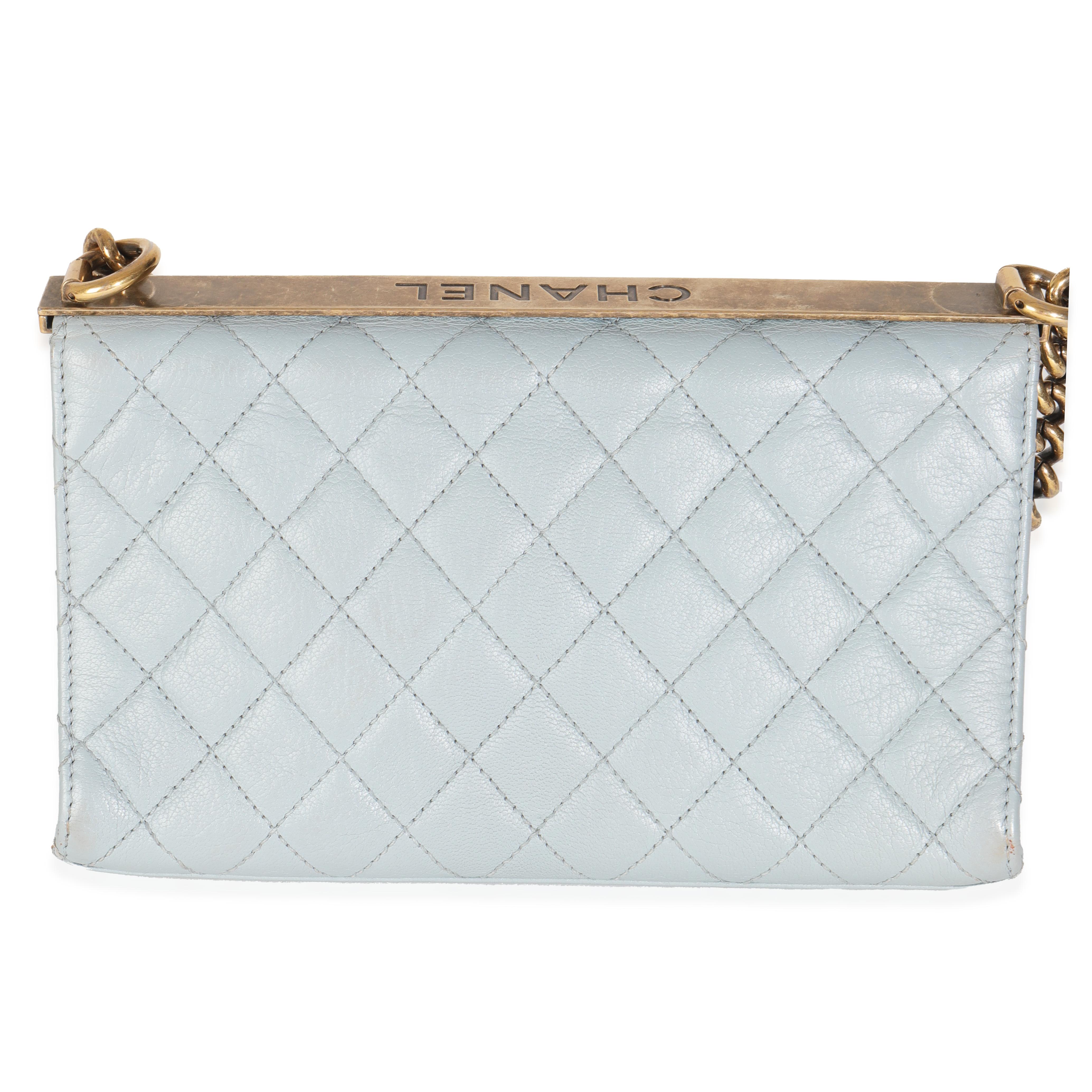 Listing Title: Chanel Blue Quilted Goatskin Reissue Chain Flap
SKU: Z145212
Condition: Pre-owned 
Condition Description: A timeless classic that never goes out of style, the flap bag from Chanel dates back to 1955 and has seen a number of updates.
