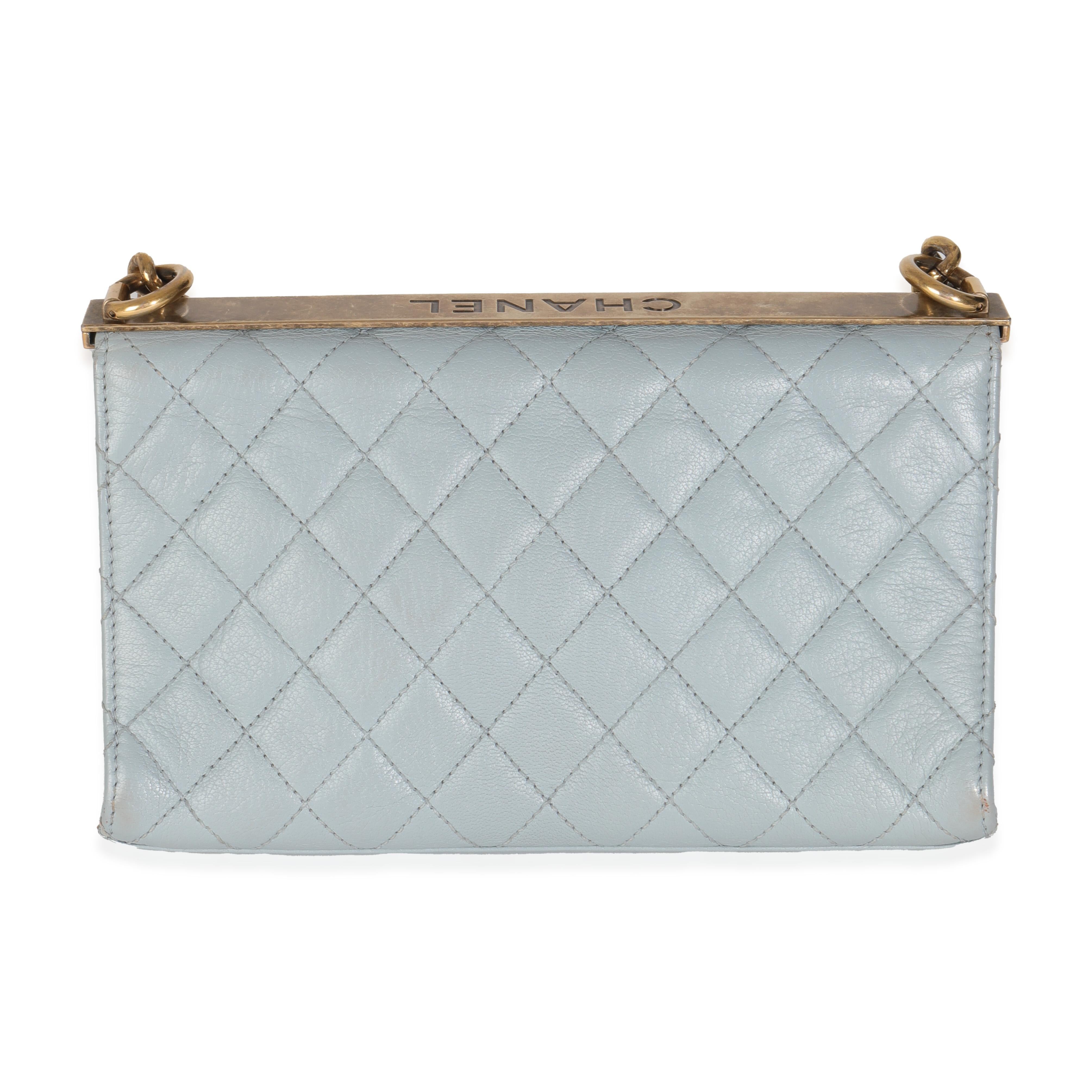 Chanel Blue Quilted Goatskin Reissue Chain Flap 3