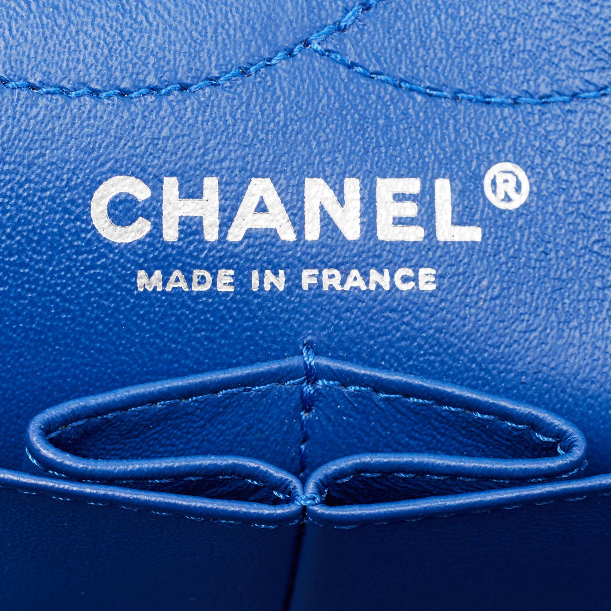 Chanel Blue Quilted Jersey 226 Reissue 2.55 Flap Bag 7