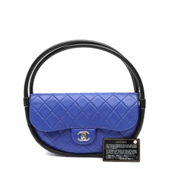 Chanel Blue Quilted Lambskin “Hula Hoop” Bag with Silver Hardware